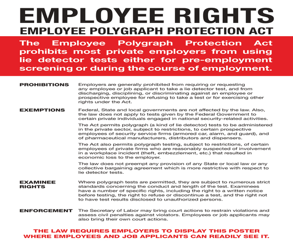 The employee polygraph protection act poster