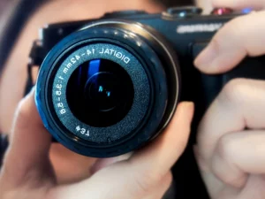 camera lens in close-up